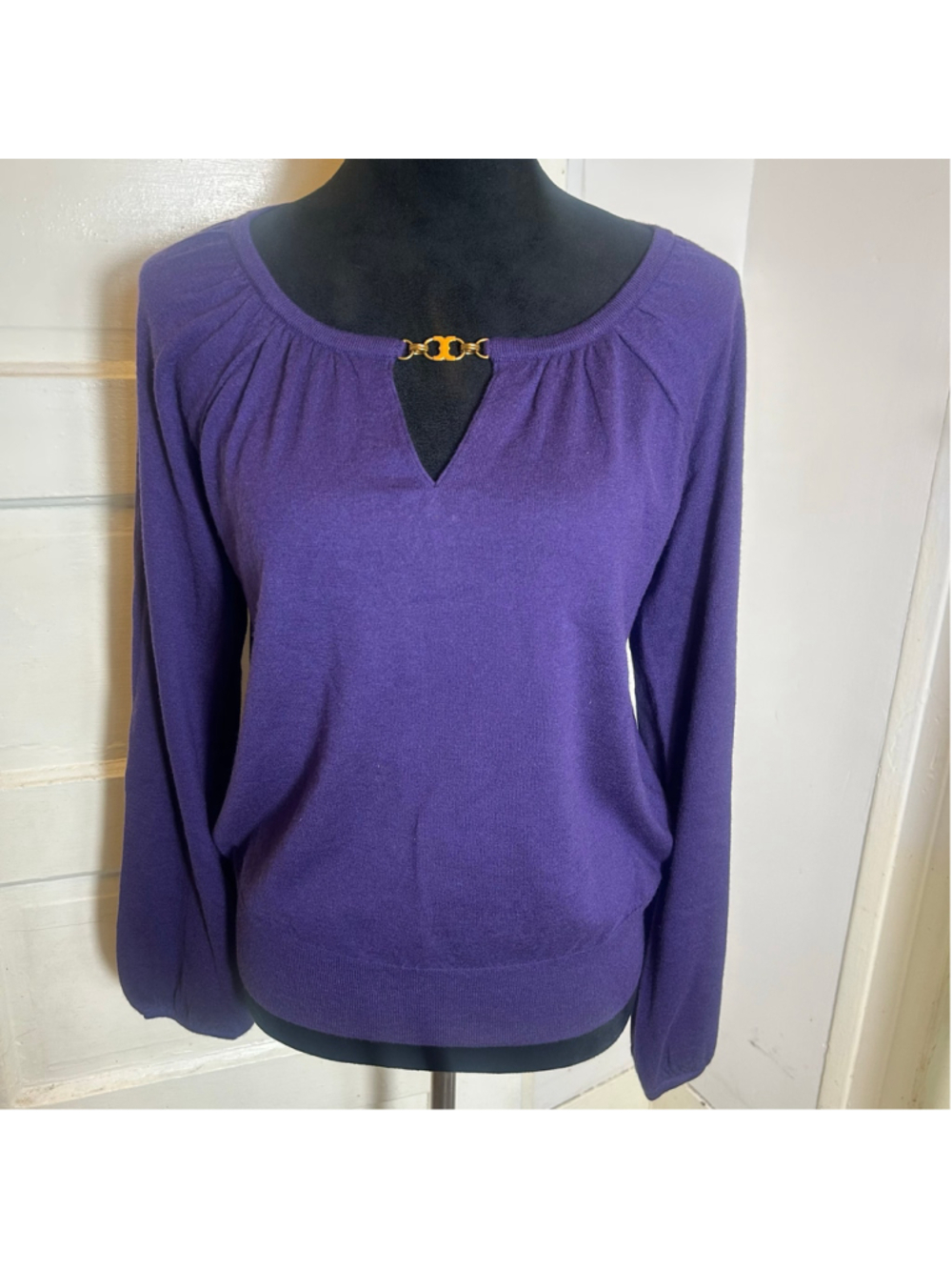 Tory Burch Purple 100% Cashmere Pullover Sweater, Size M Quiet Luxury Coquette